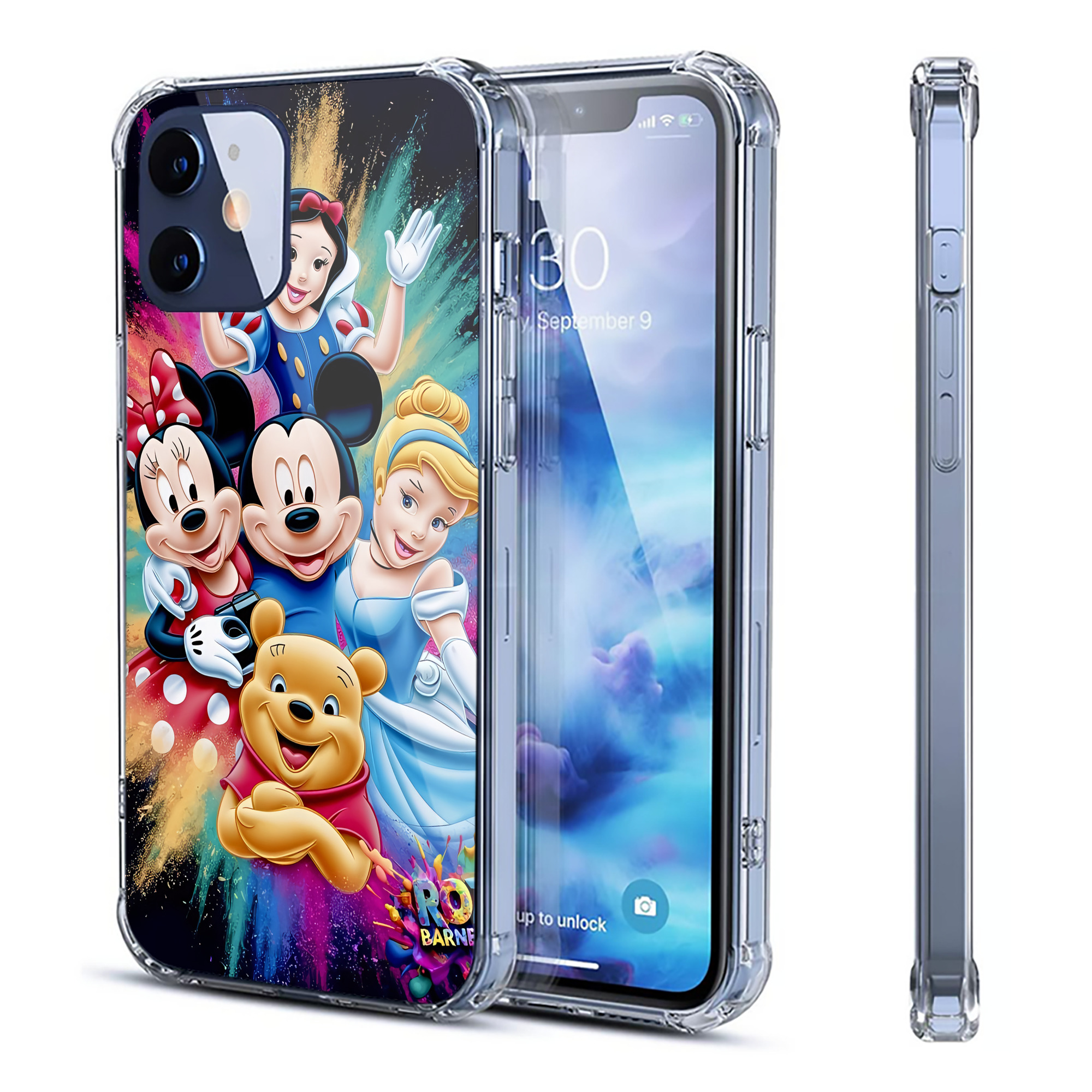 （画像用） ミッキーマウス Mickey Mouse 【iPhone 12シリーズ対応】透明スマホケース（クリアソフトケース）